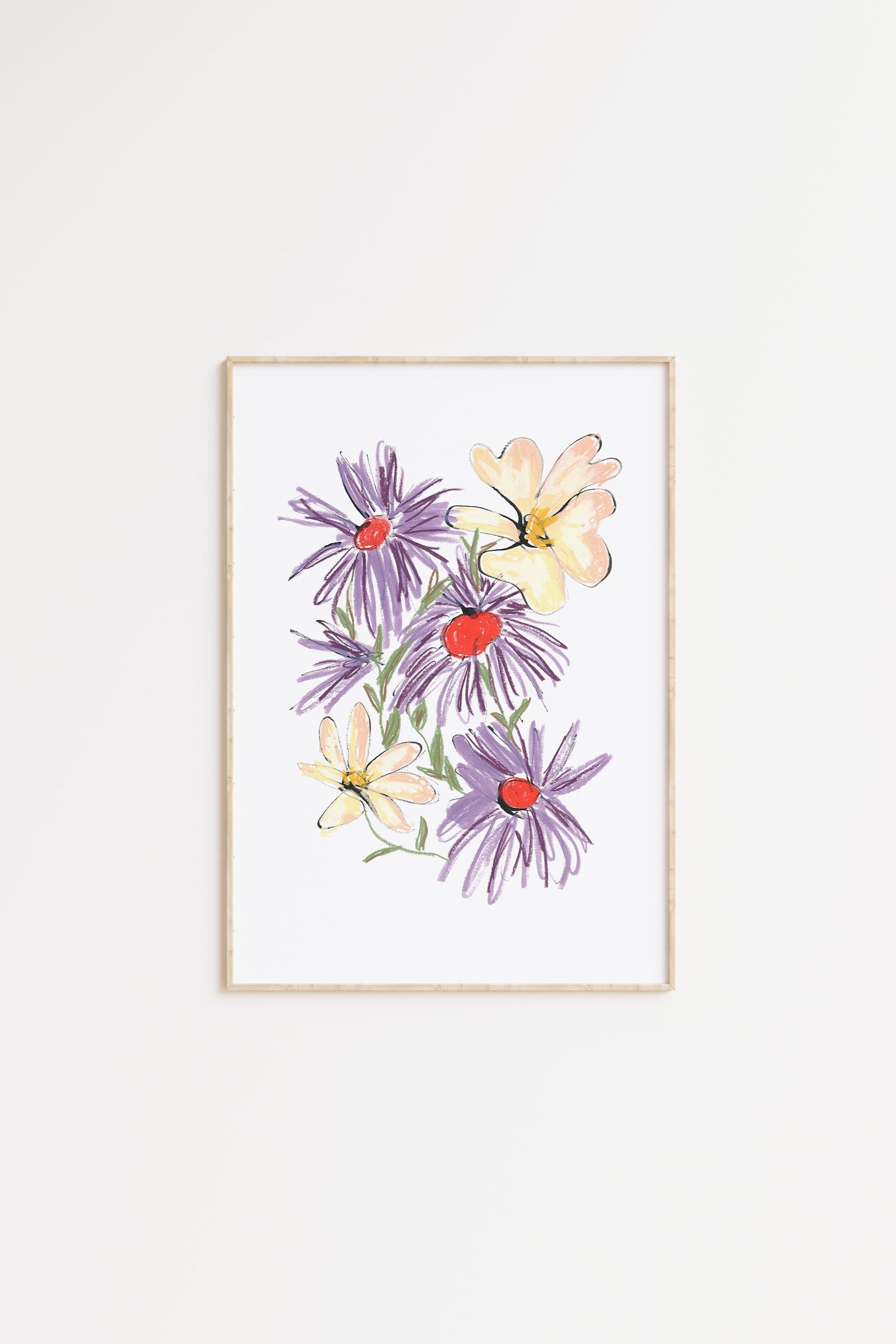 Aster and English Rose Print