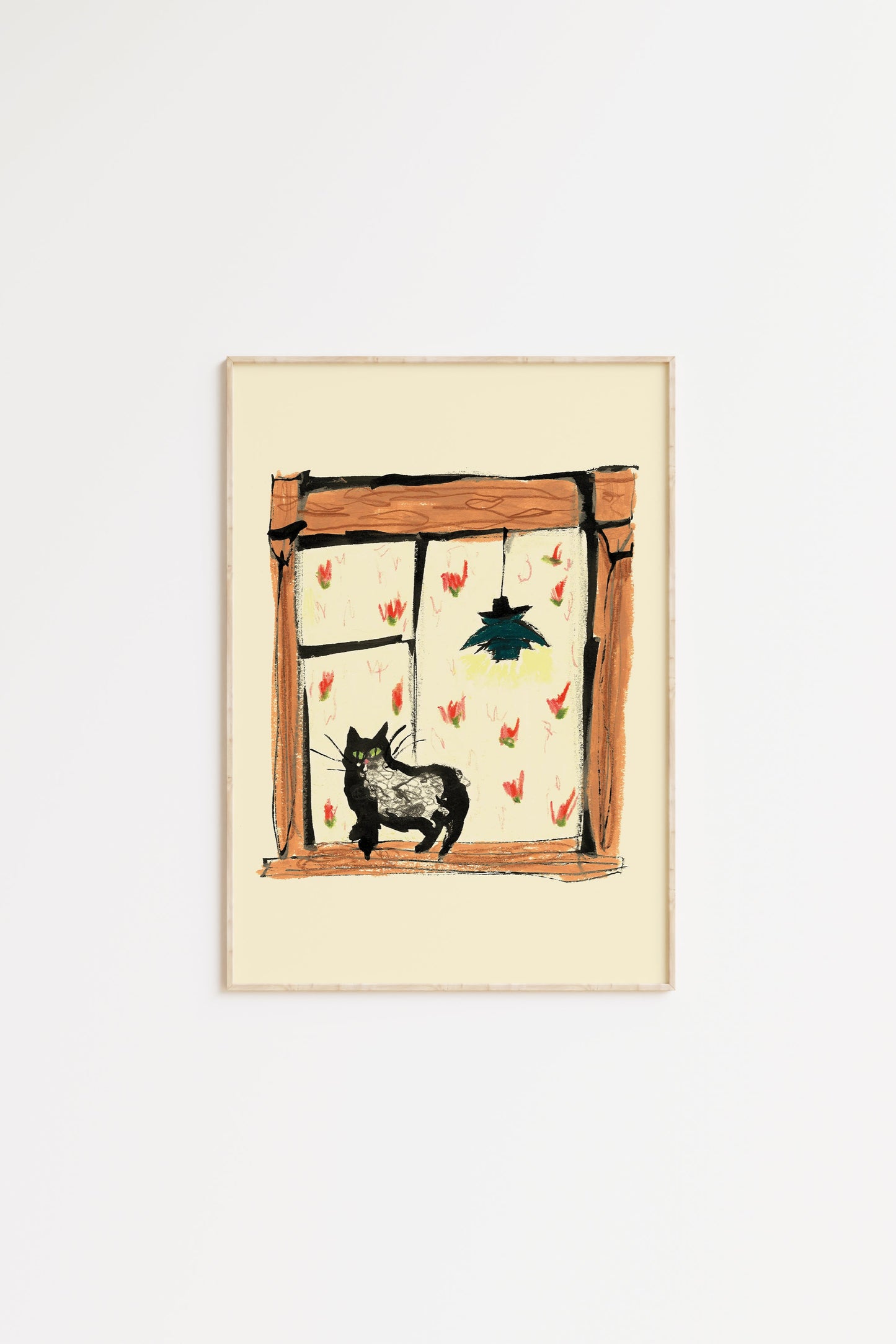 Black Cat On Windowsill Print 1