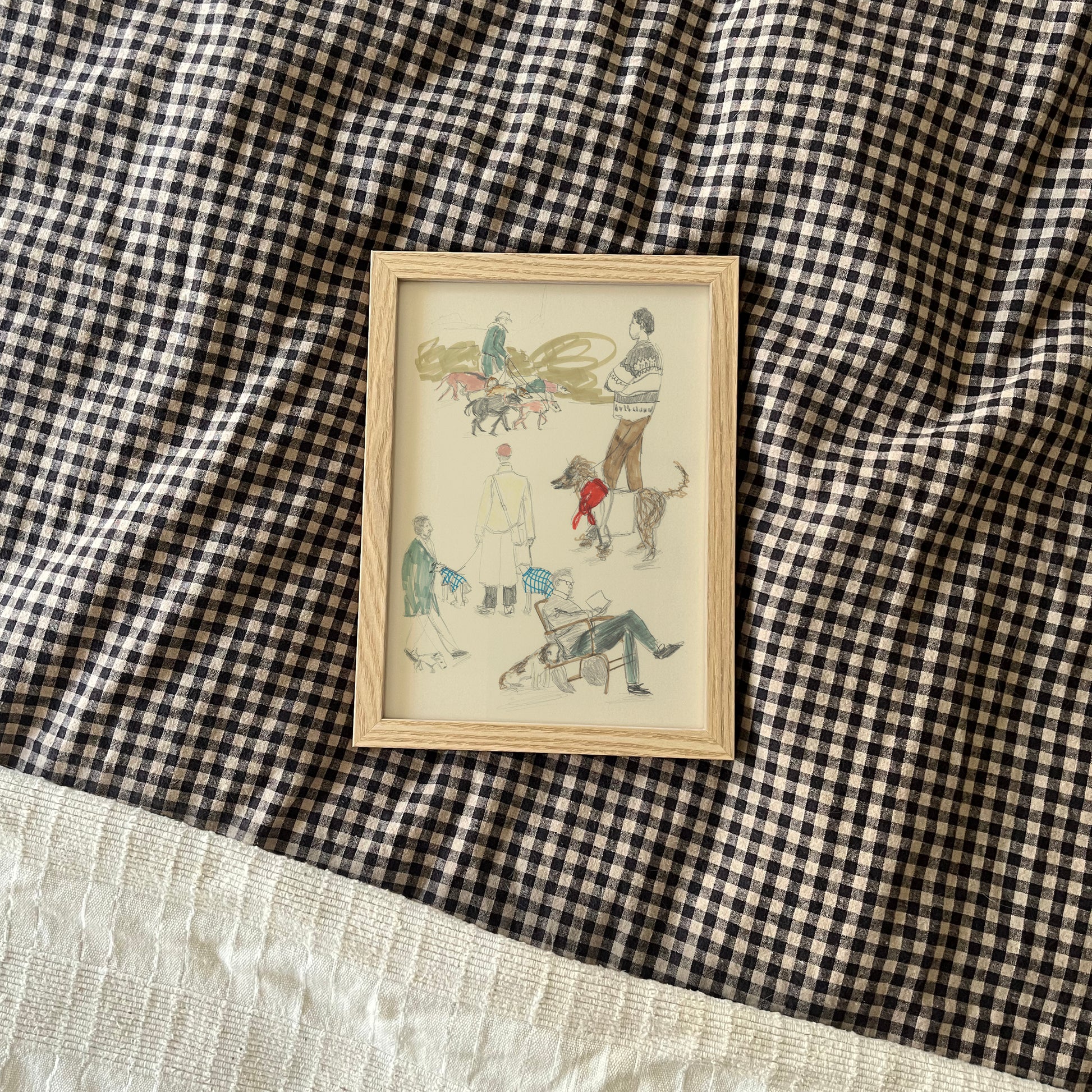 Dog walkers at the park illustration print 4