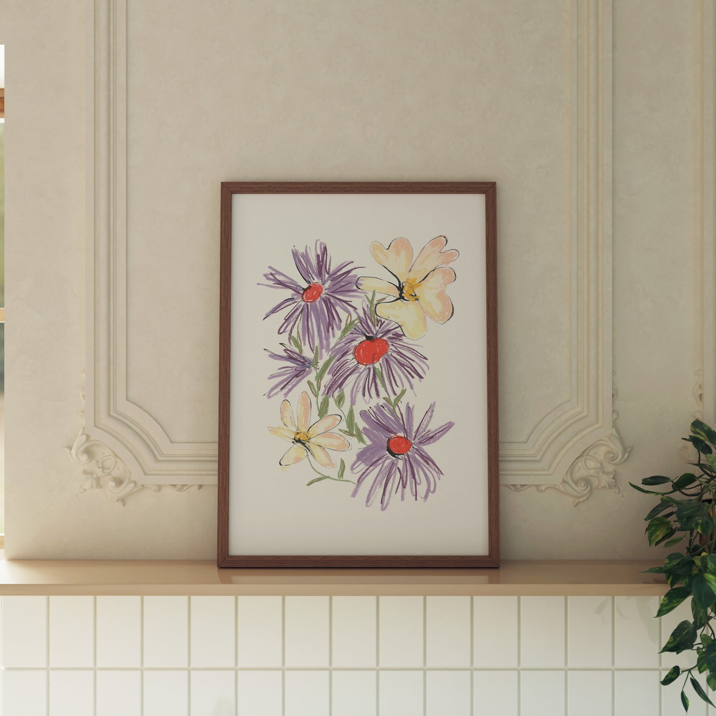 Aster and English Rose Print 3