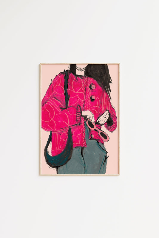 Pink Floral Jacket Print