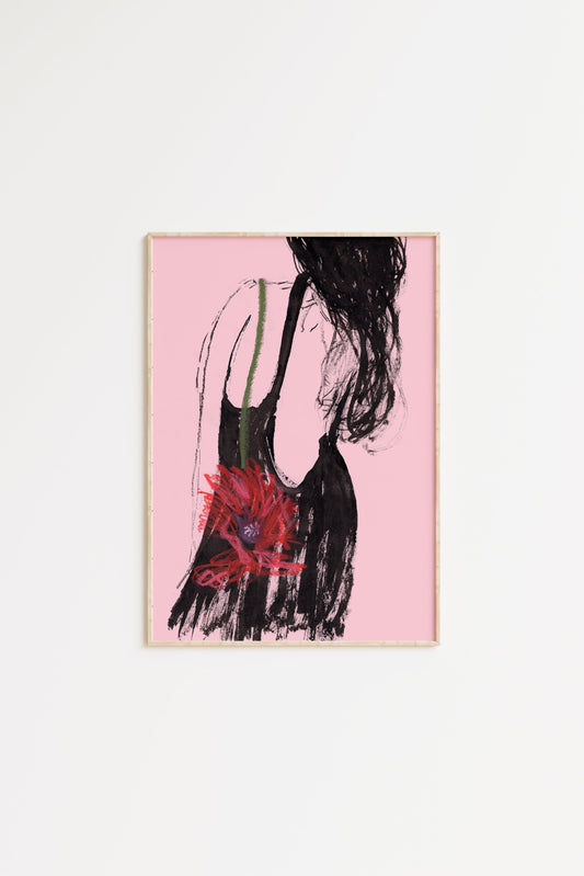 Pink Flower Dress Print