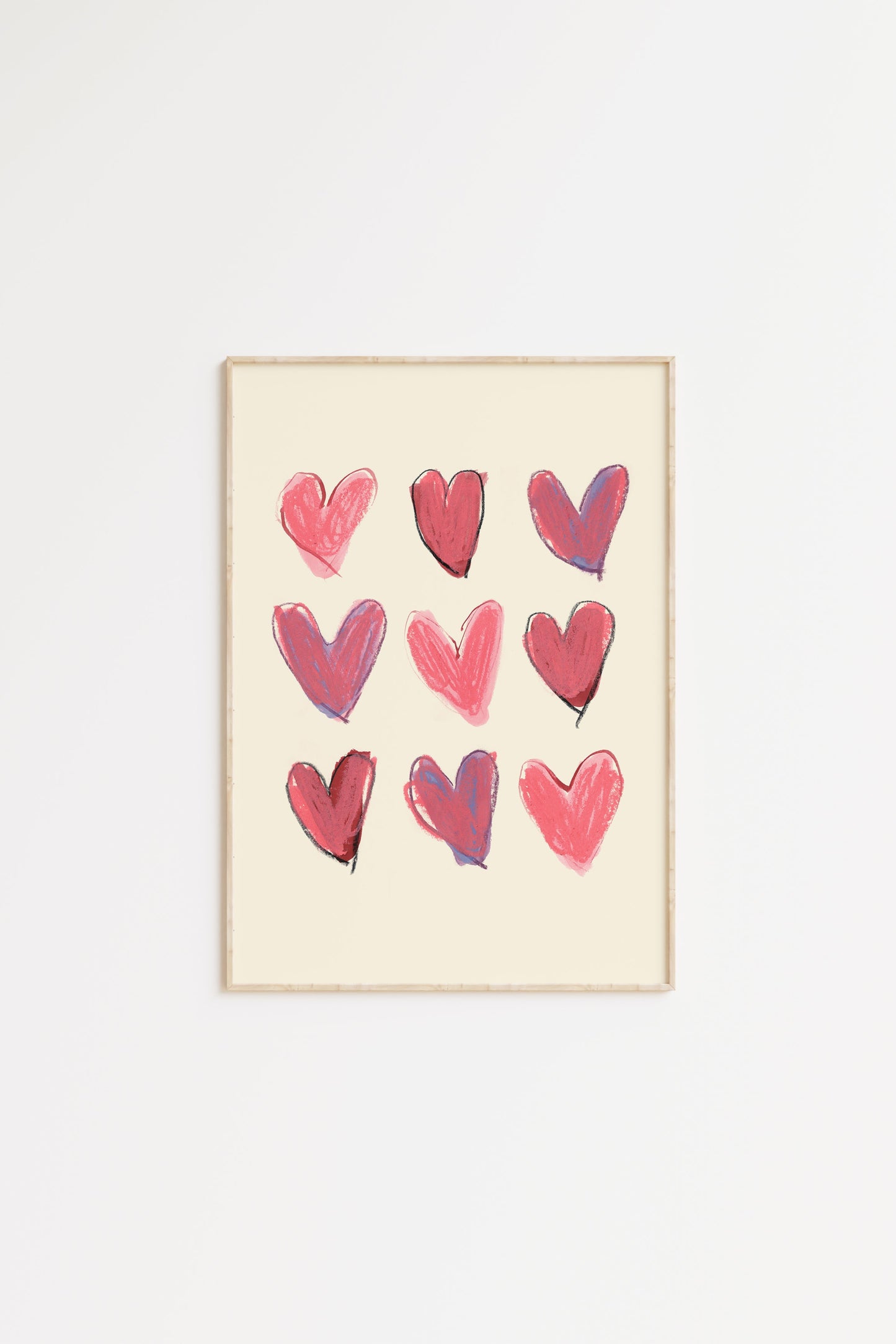 Pink Love Hearts Print