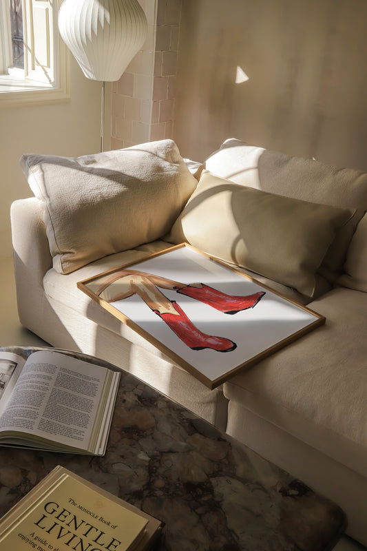 Red Cowboy Boots Print 2