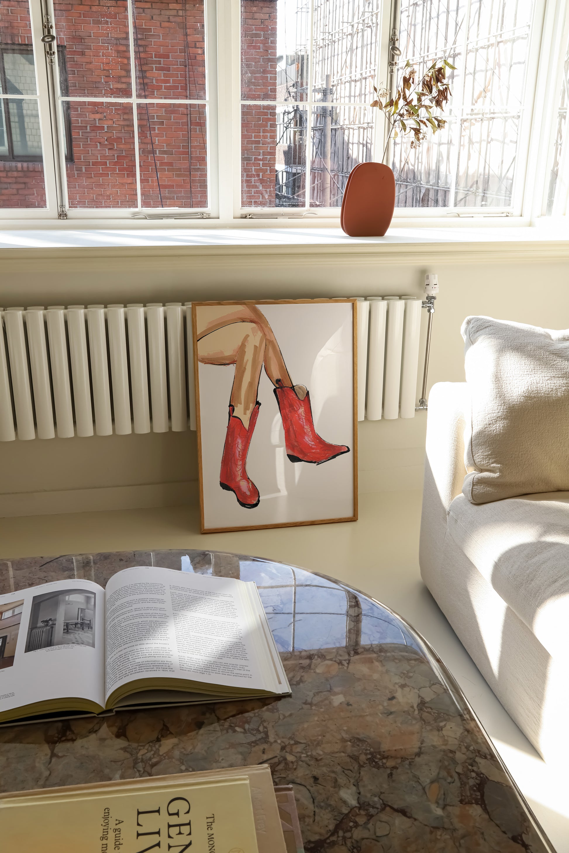 Red Cowboy Boots Print 4