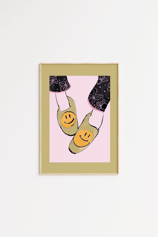 Smile Slippers Print
