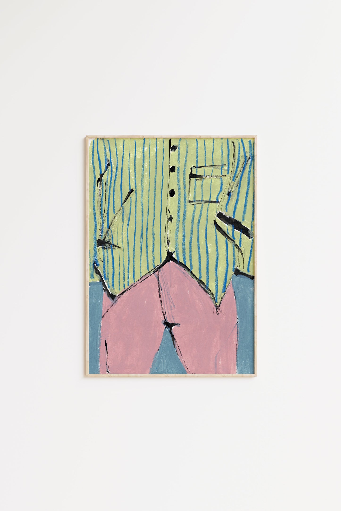 Striped Green Shirt Print