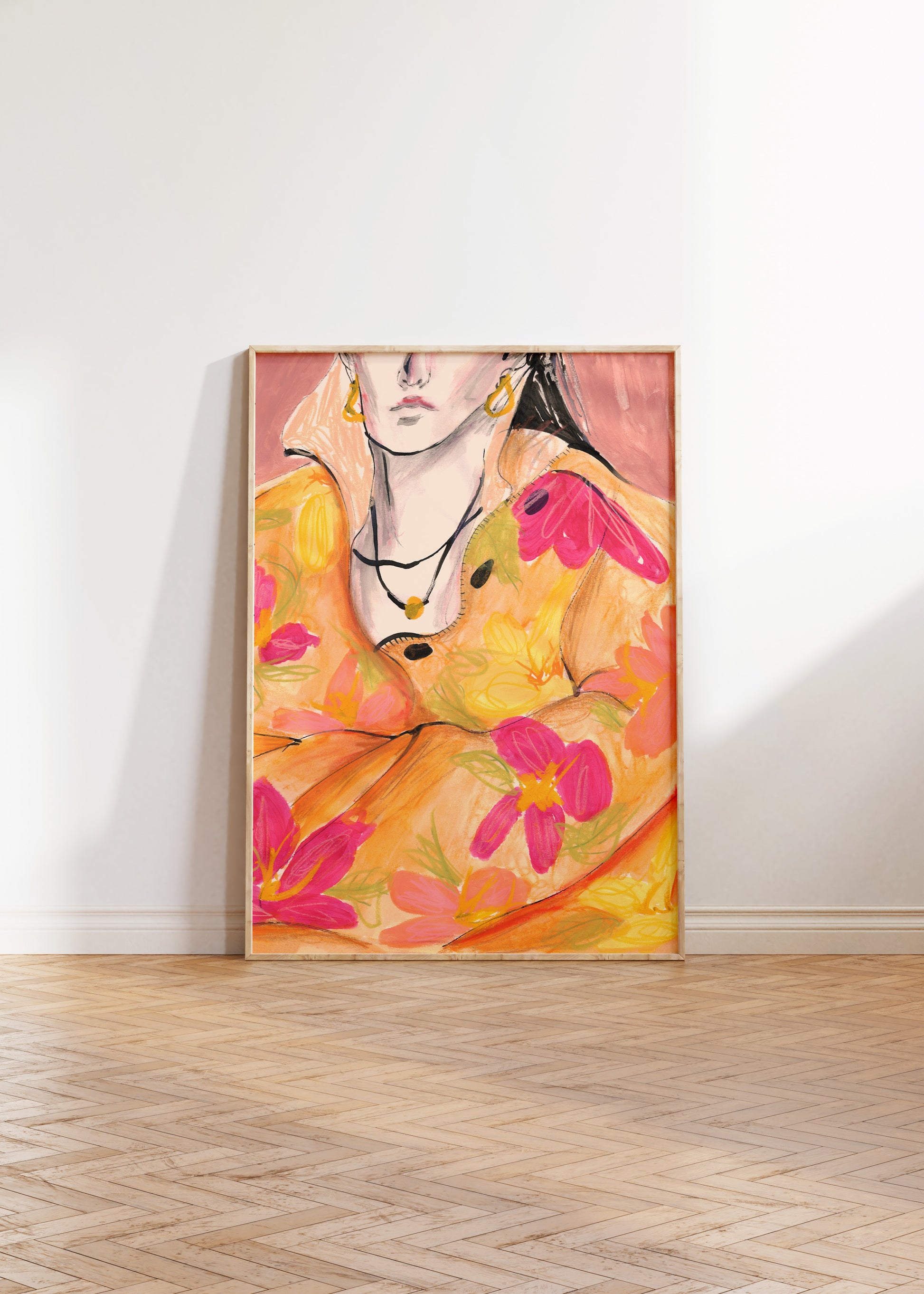 Flowy Floral Shirt Art Print 6