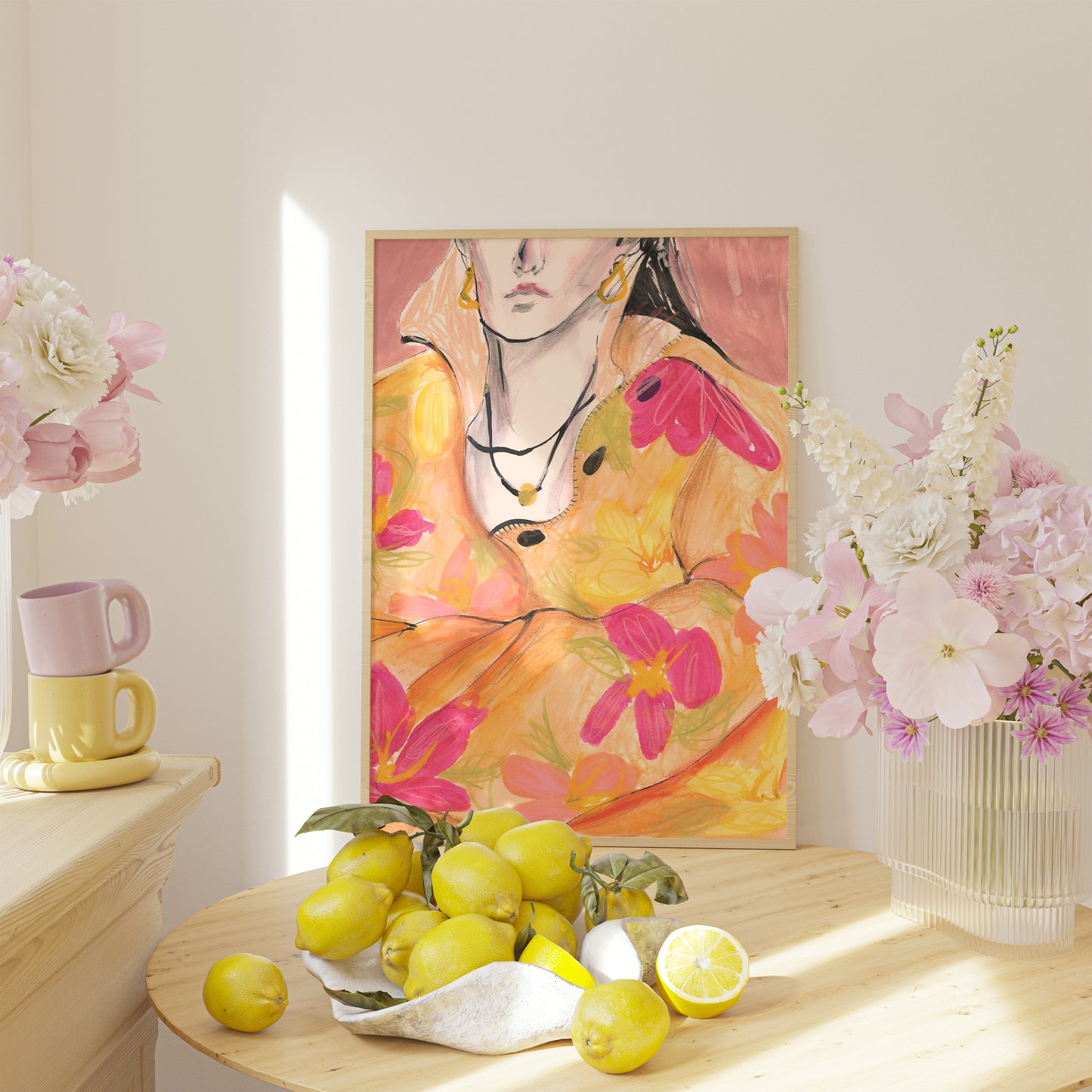 Flowy Floral Shirt Art Print 1