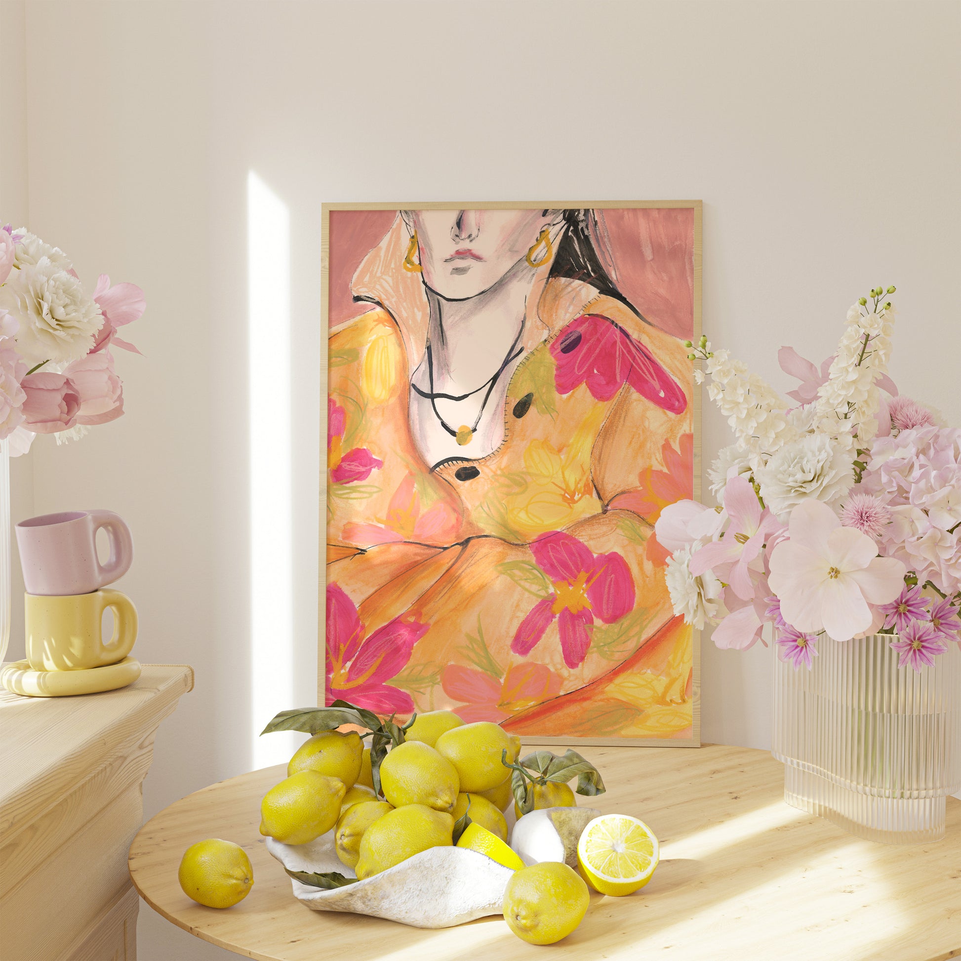 Flowy Floral Shirt Art Print 1