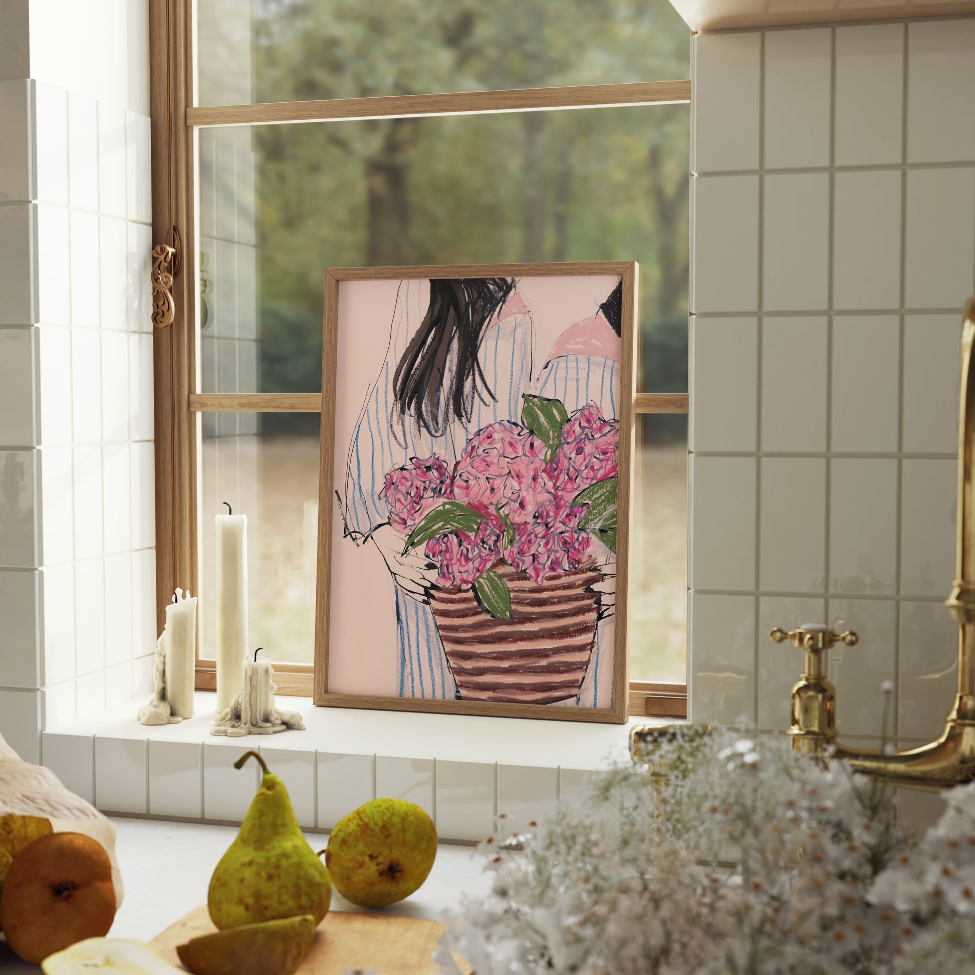 Pink Hydrangeas Print 2