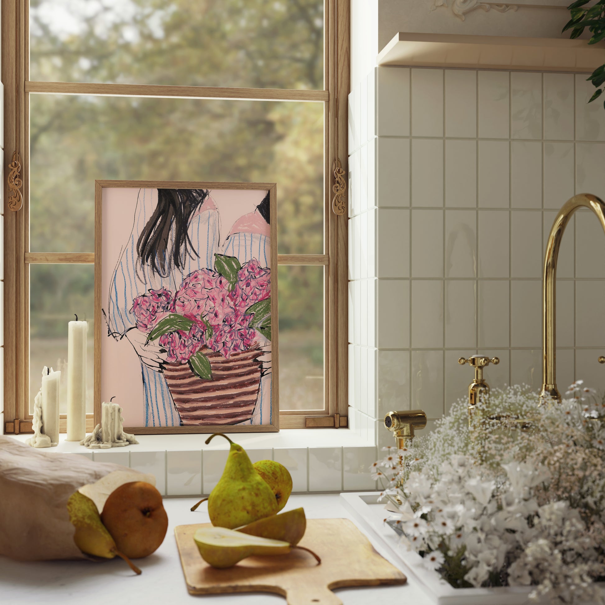 Pink Hydrangeas Print 4