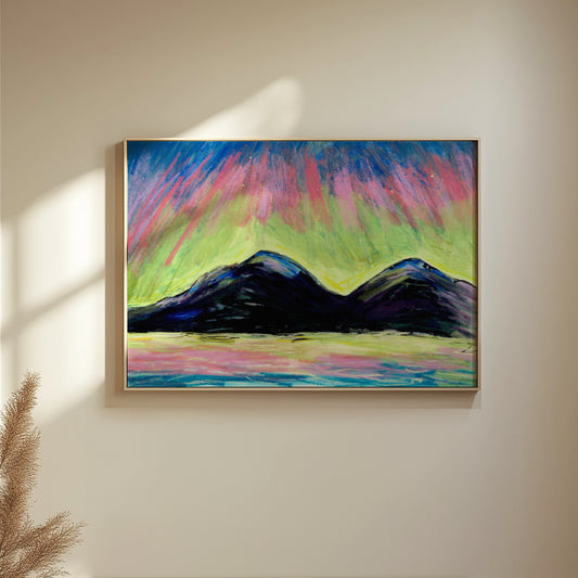 Northern Lights Over The Mourne Mountains Print 2