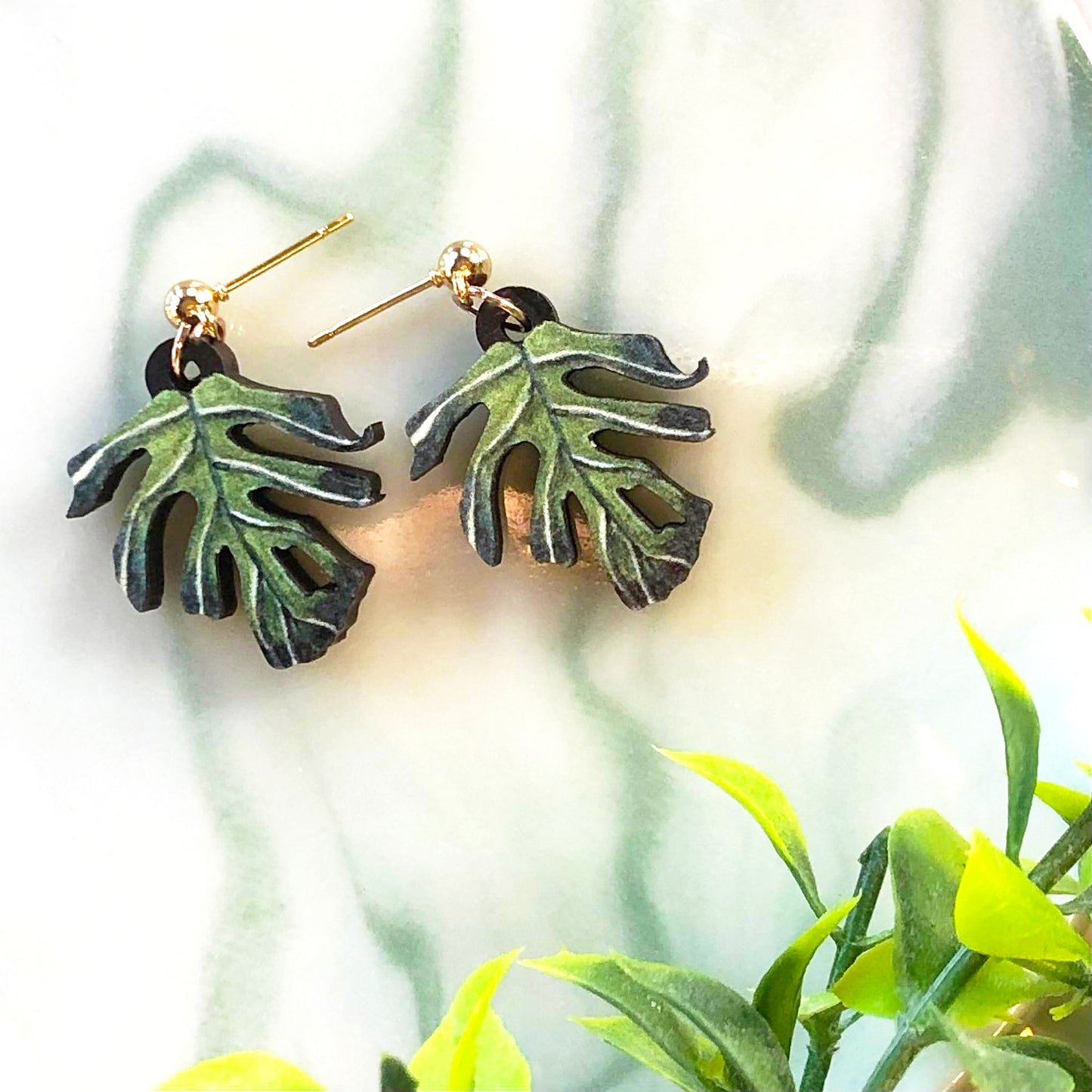Monstera Deliciosa Earrings