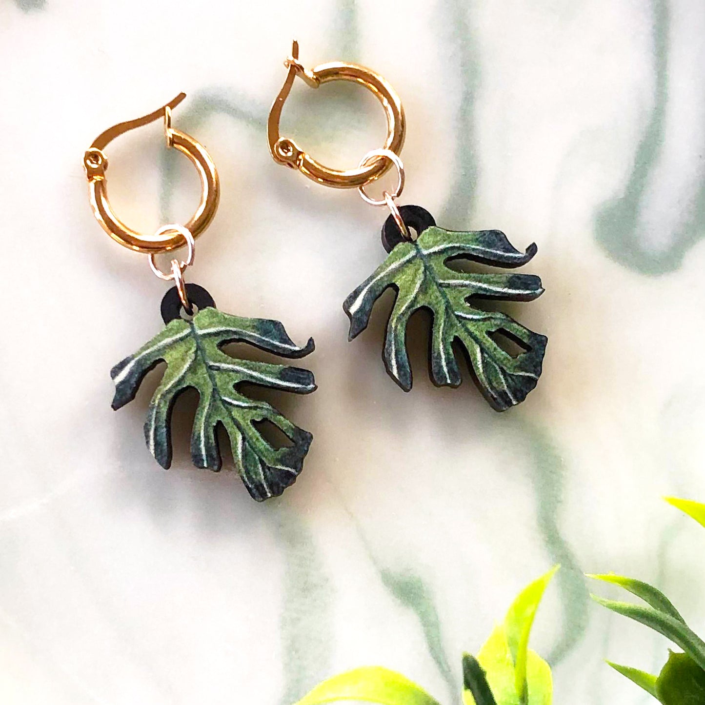 Monstera Deliciosa Earrings
