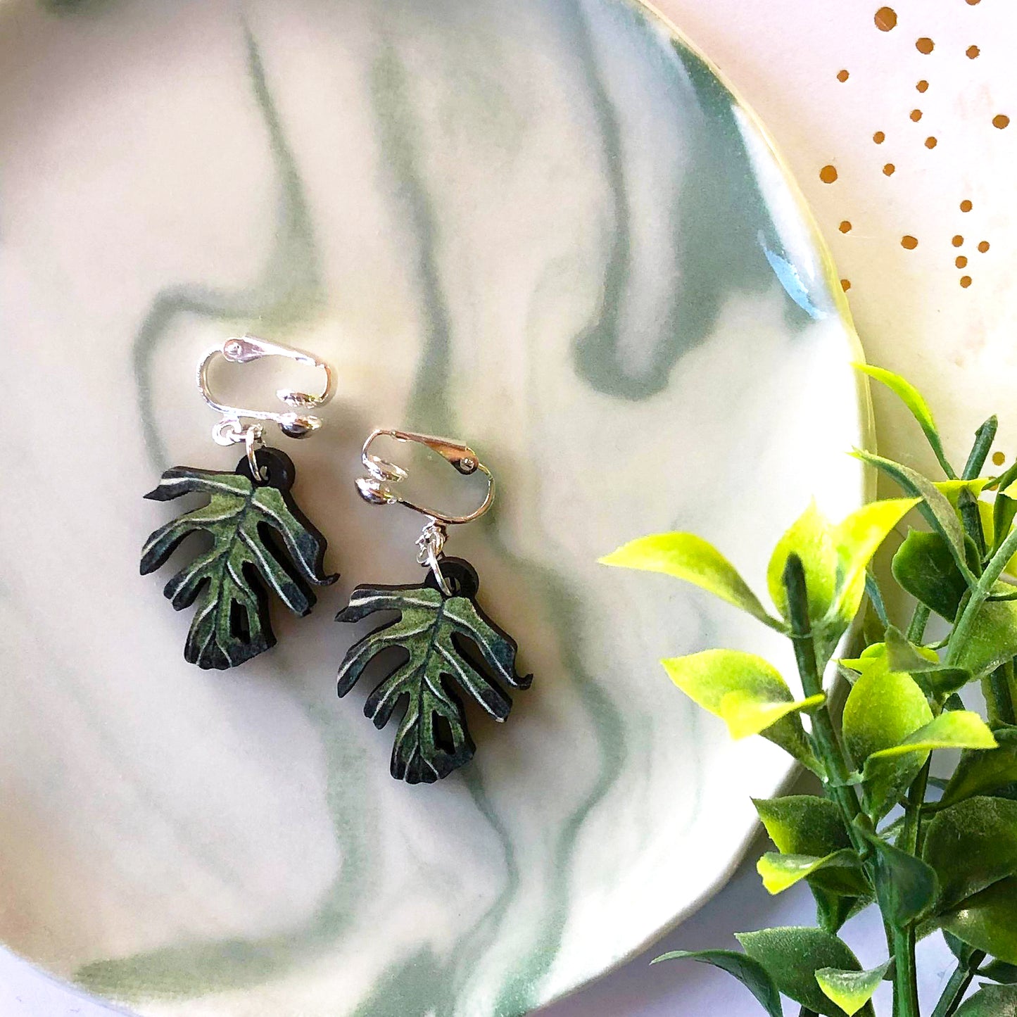 Monstera Deliciosa Earrings