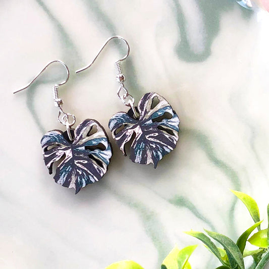 Monstera Variegata Earrings