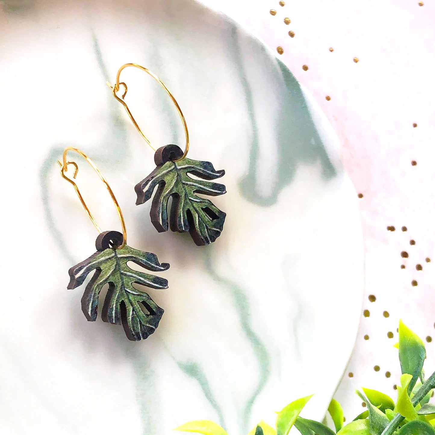Monstera Deliciosa Earrings