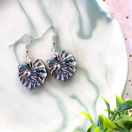 Monstera Variegata Earrings
