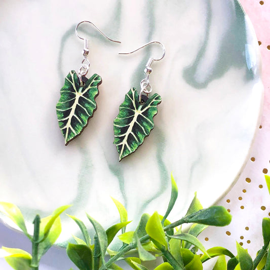 Bright Alocasia Amazonica Earrings