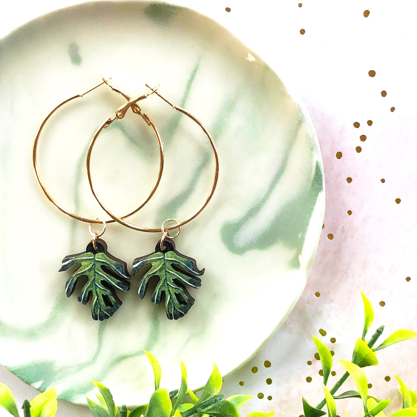 Monstera Deliciosa Earrings