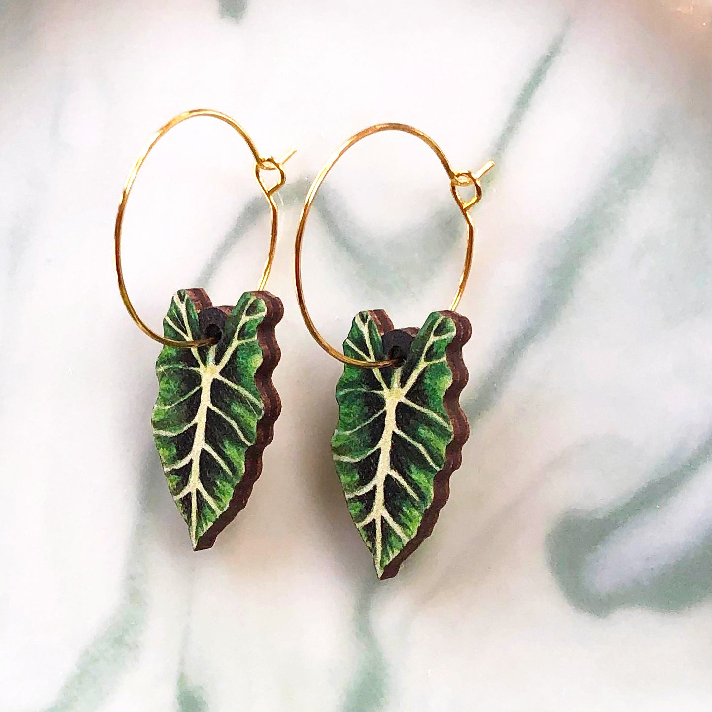 Bright Alocasia Amazonica Earrings