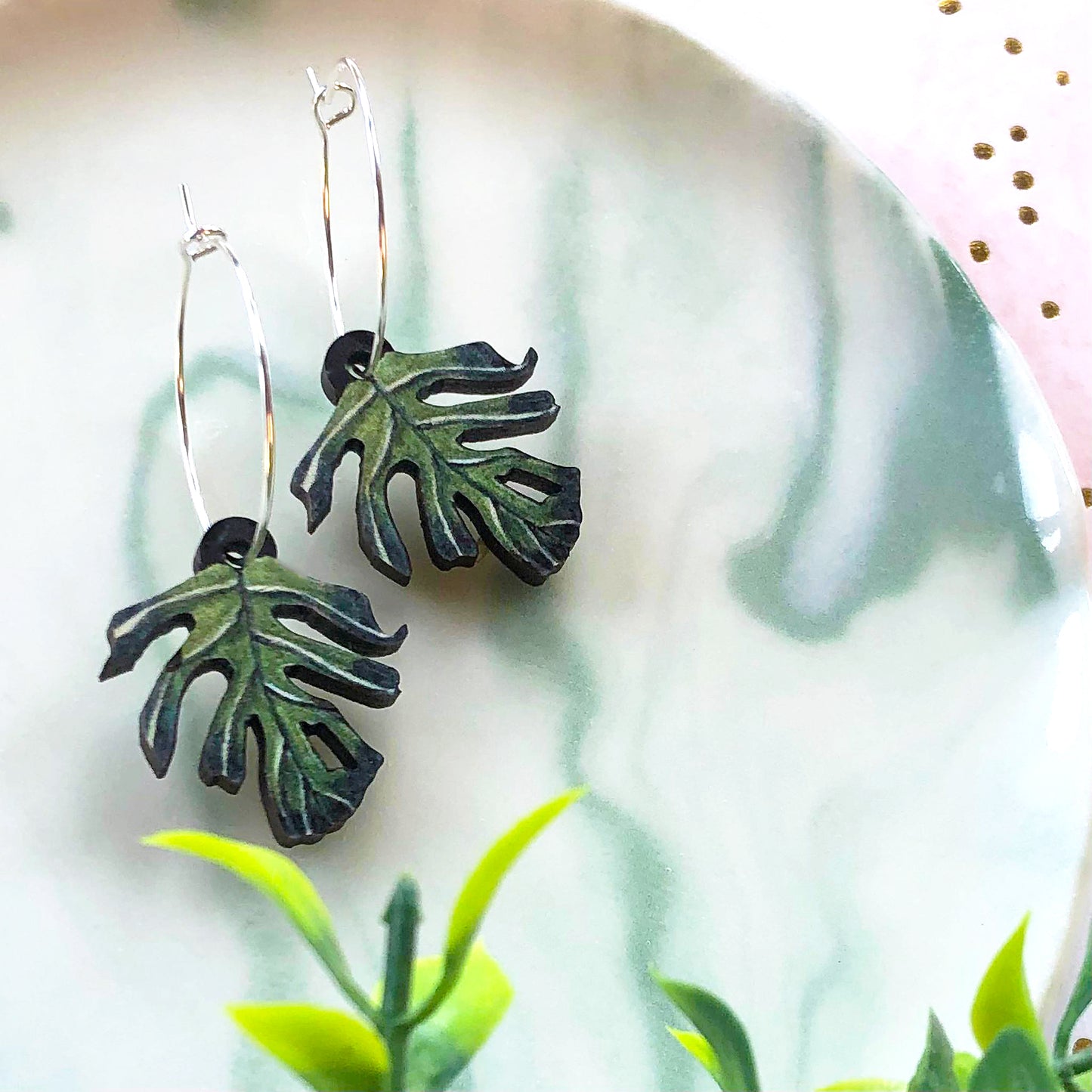 Monstera Deliciosa Earrings