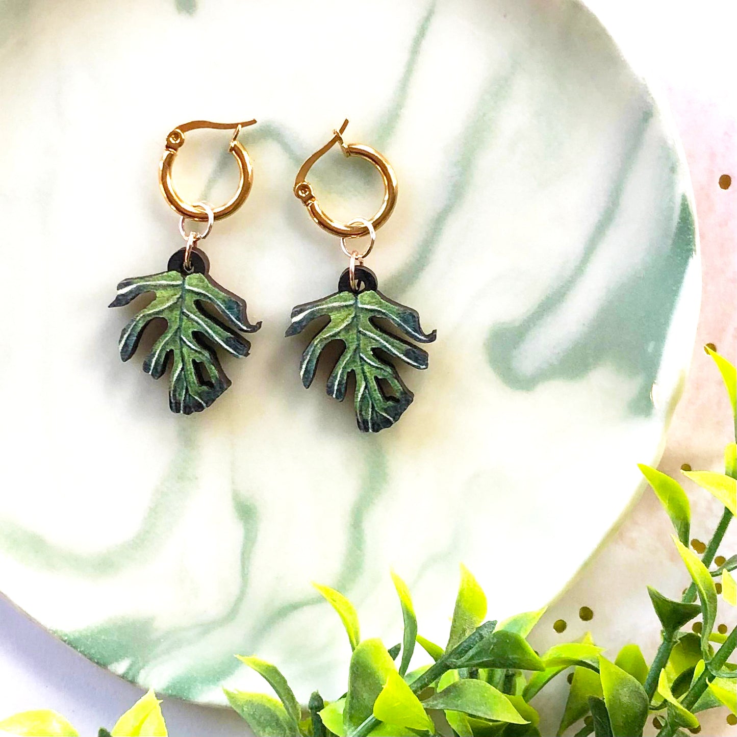Monstera Deliciosa Earrings