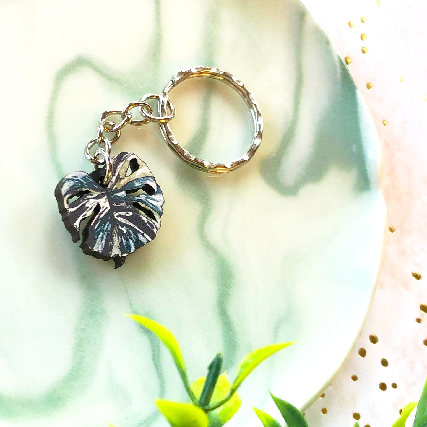 Monstera Variegata Keyring