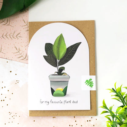 For My Favourite Plant Dad Arched Card