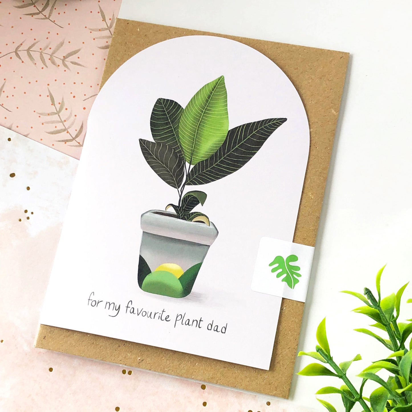 For My Favourite Plant Dad Arched Card
