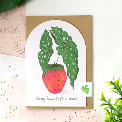 For My Favourite Plant Mum Arched Card