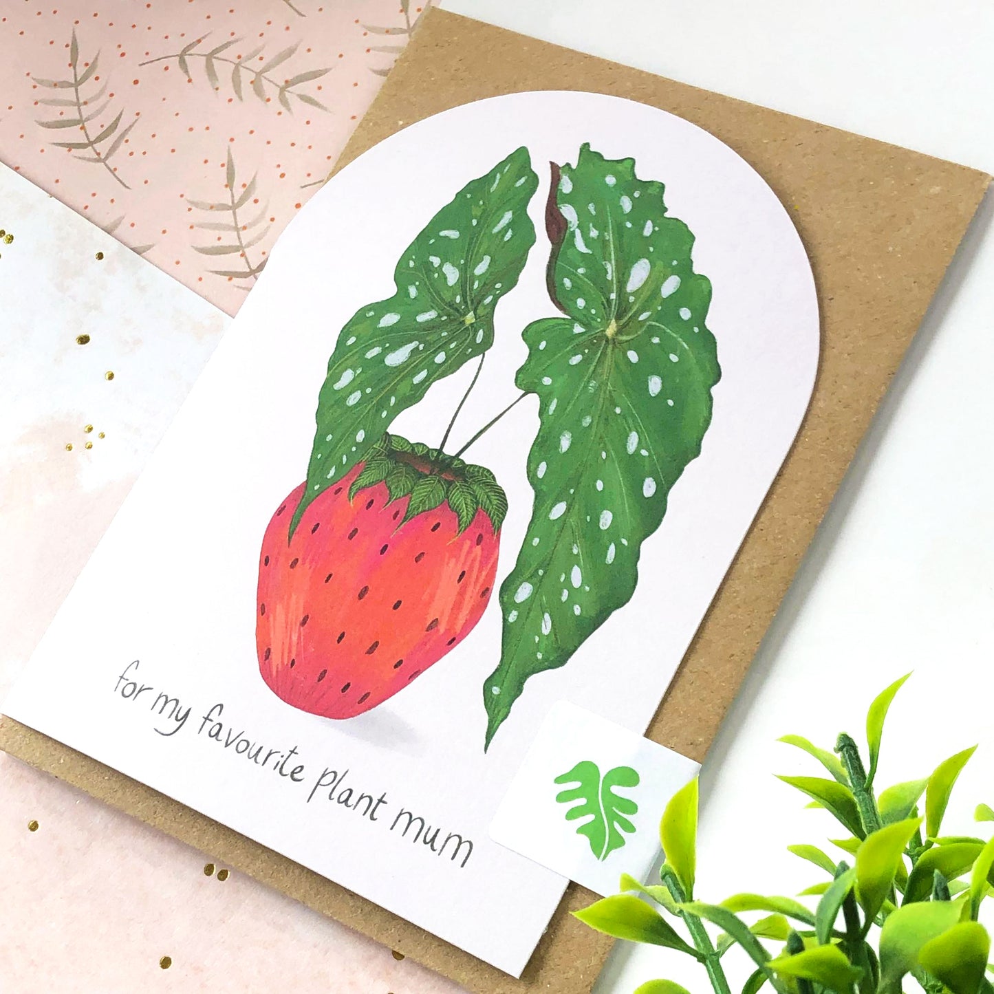 For My Favourite Plant Mum Arched Card