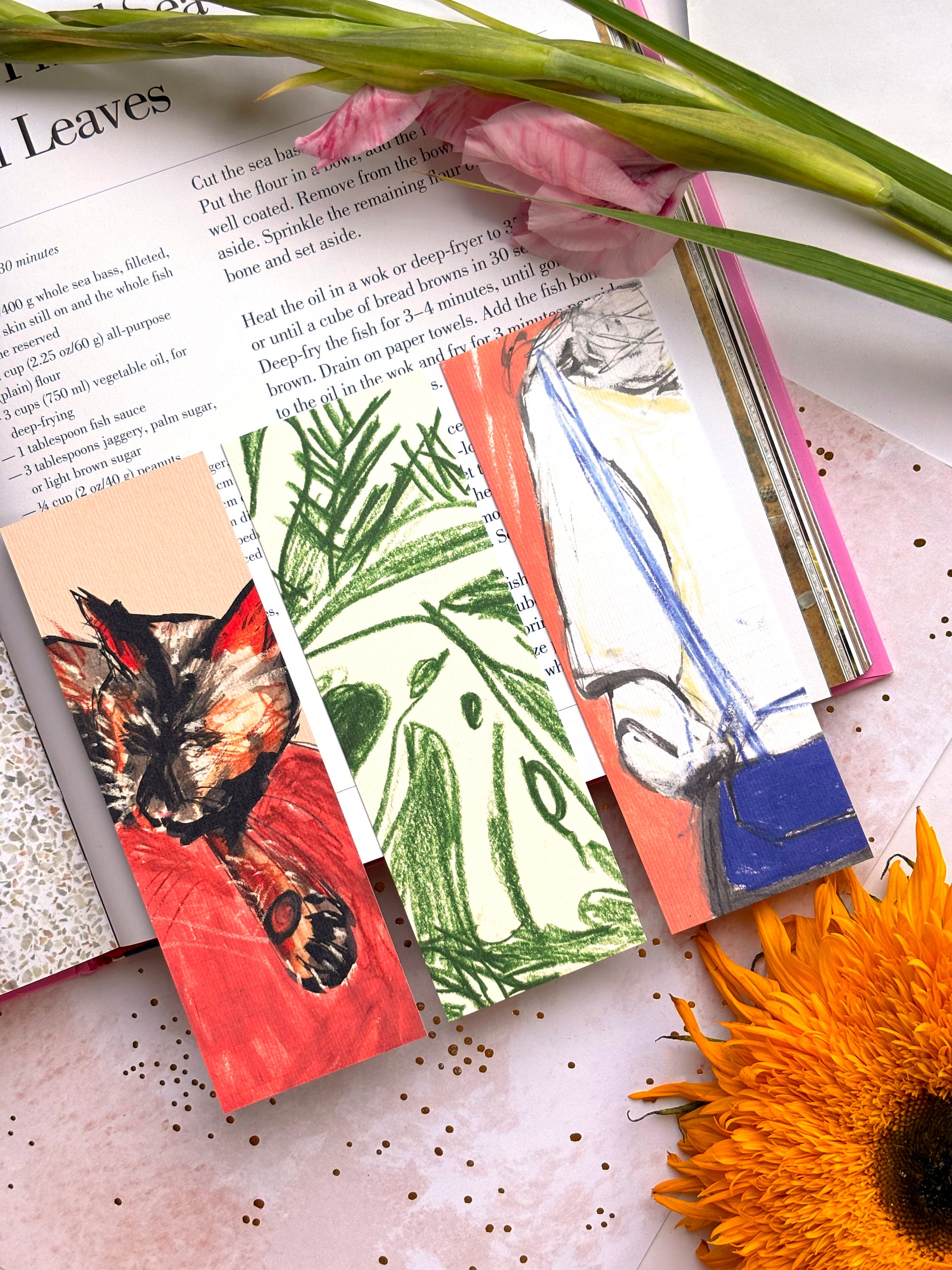 Bright Illustrated Double Sided Bookmark Set