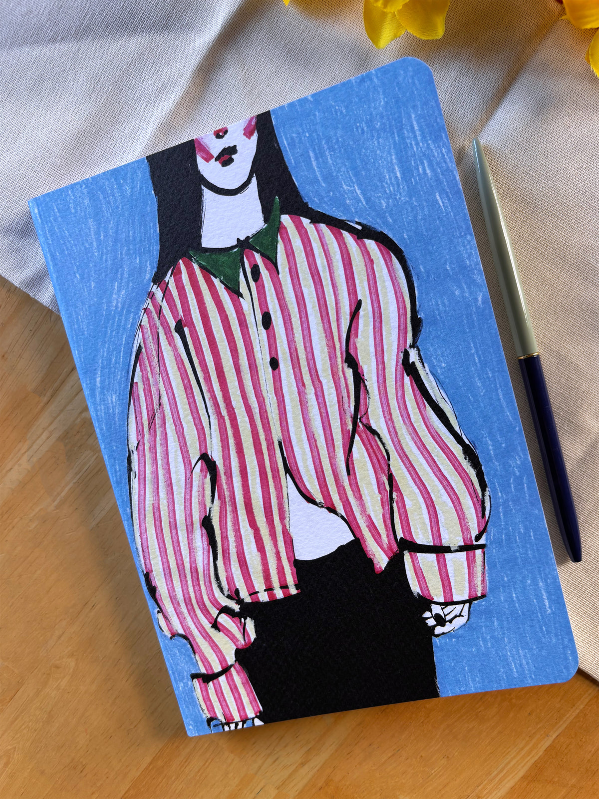 Striped Red Shirt A5 Softcover Notebook