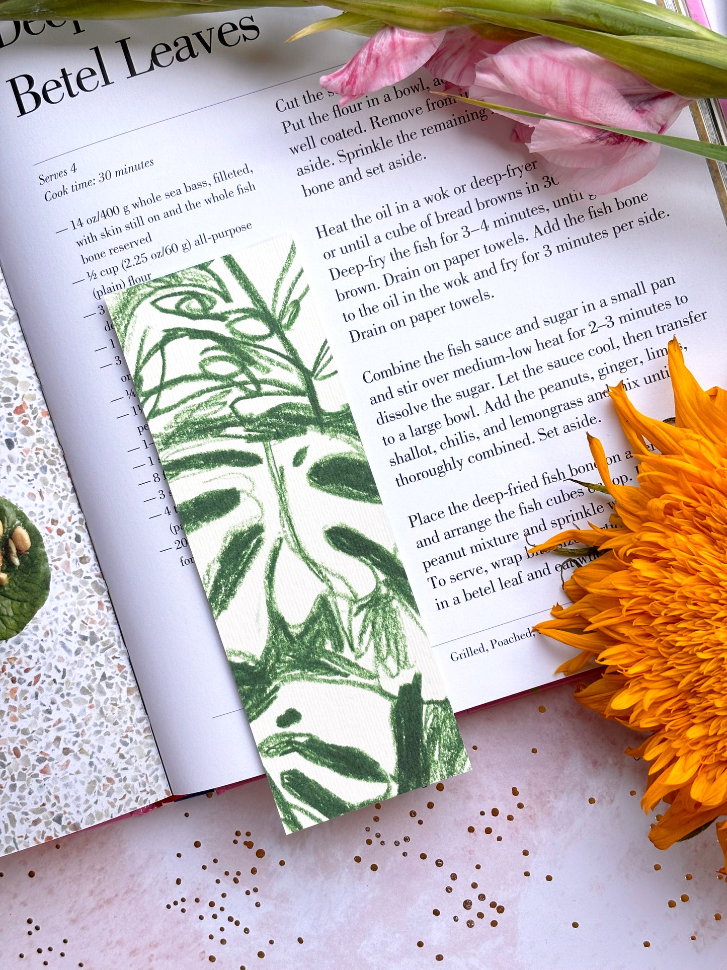 Monstera Plant Illustrated Double Sided Bookmark