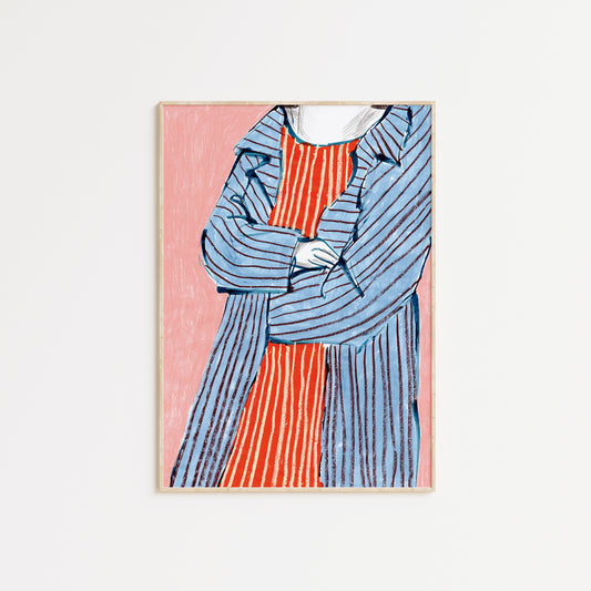 Striped Trench Coat Print