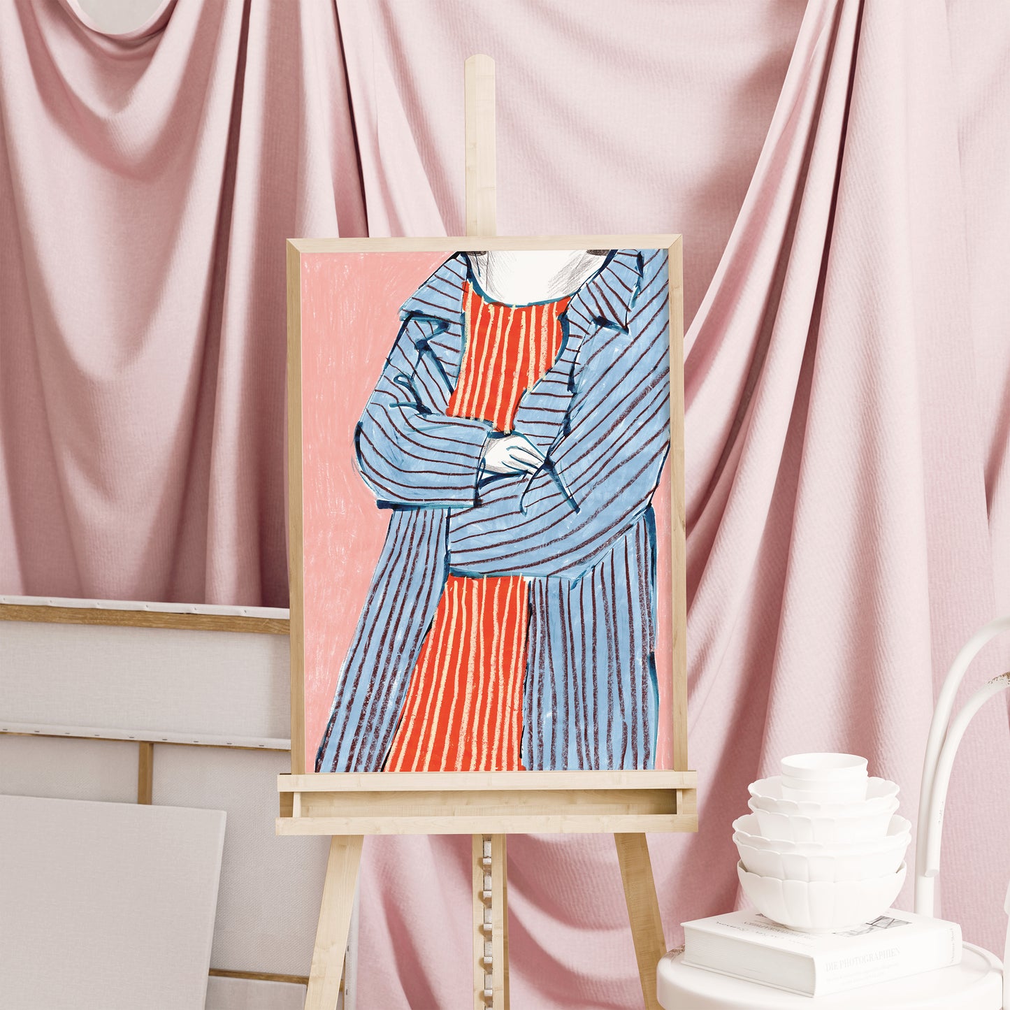 Striped Trench Coat Print