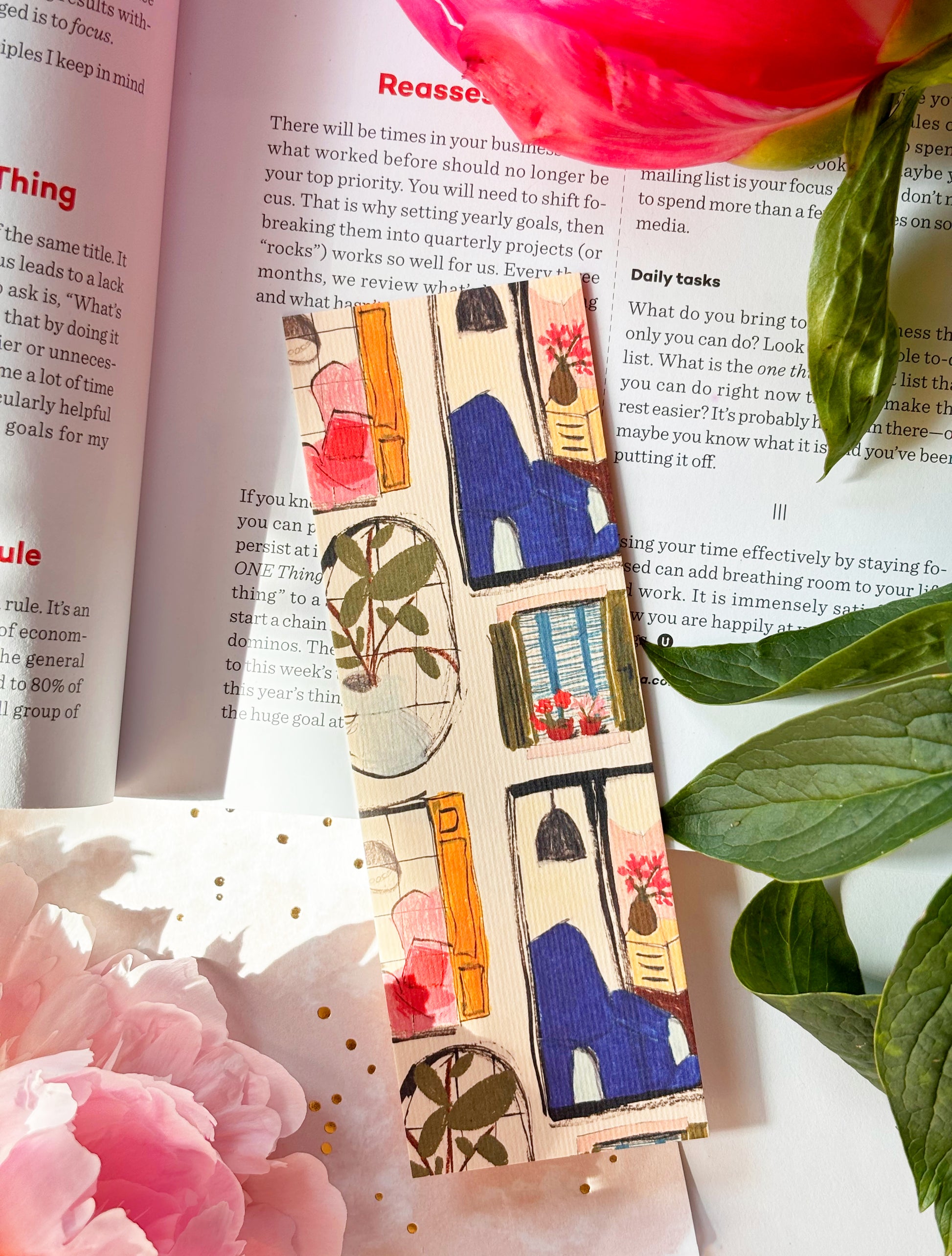 Vintage Windows Illustrated Double Sided Bookmark