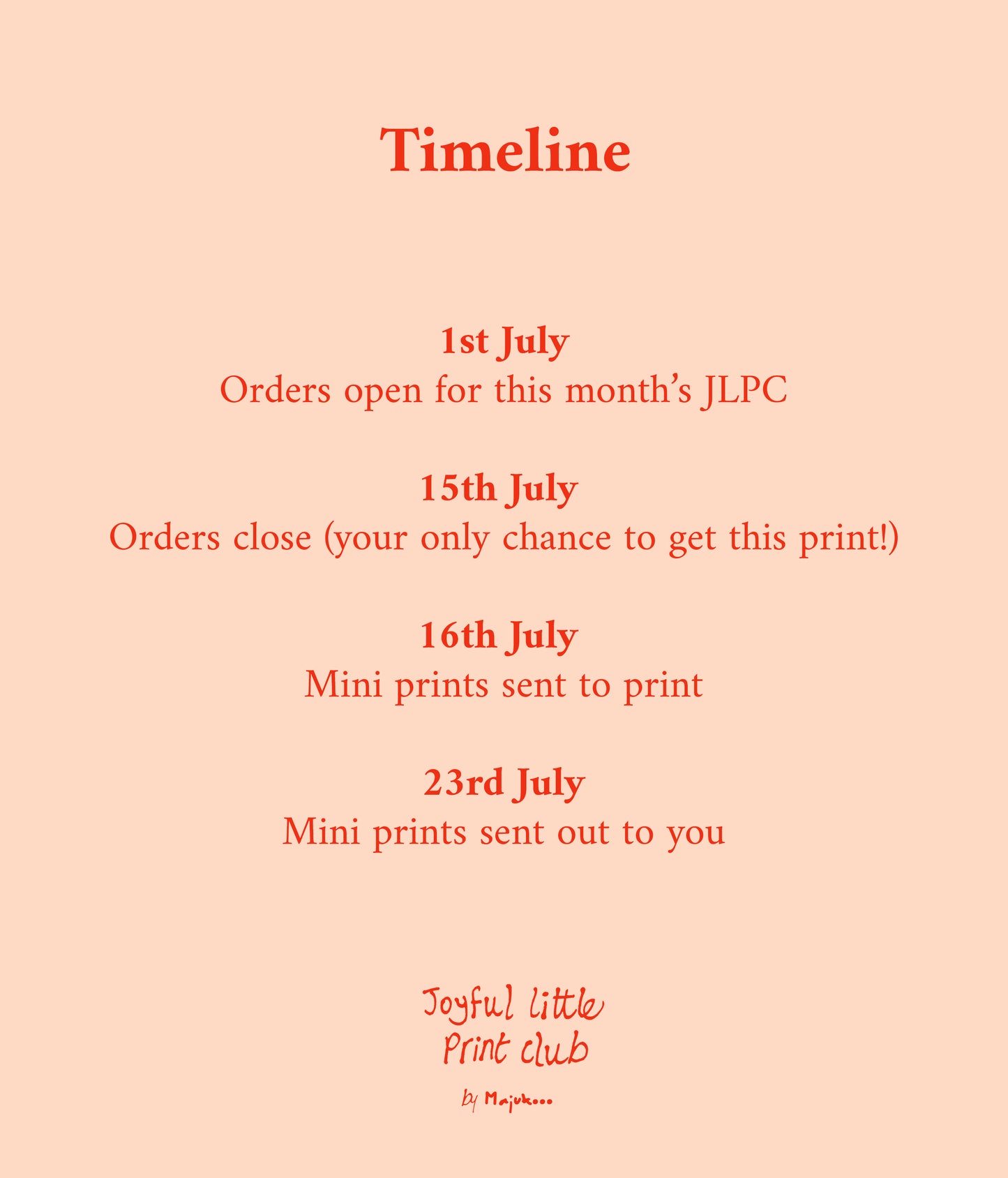Joyful little print club timeline