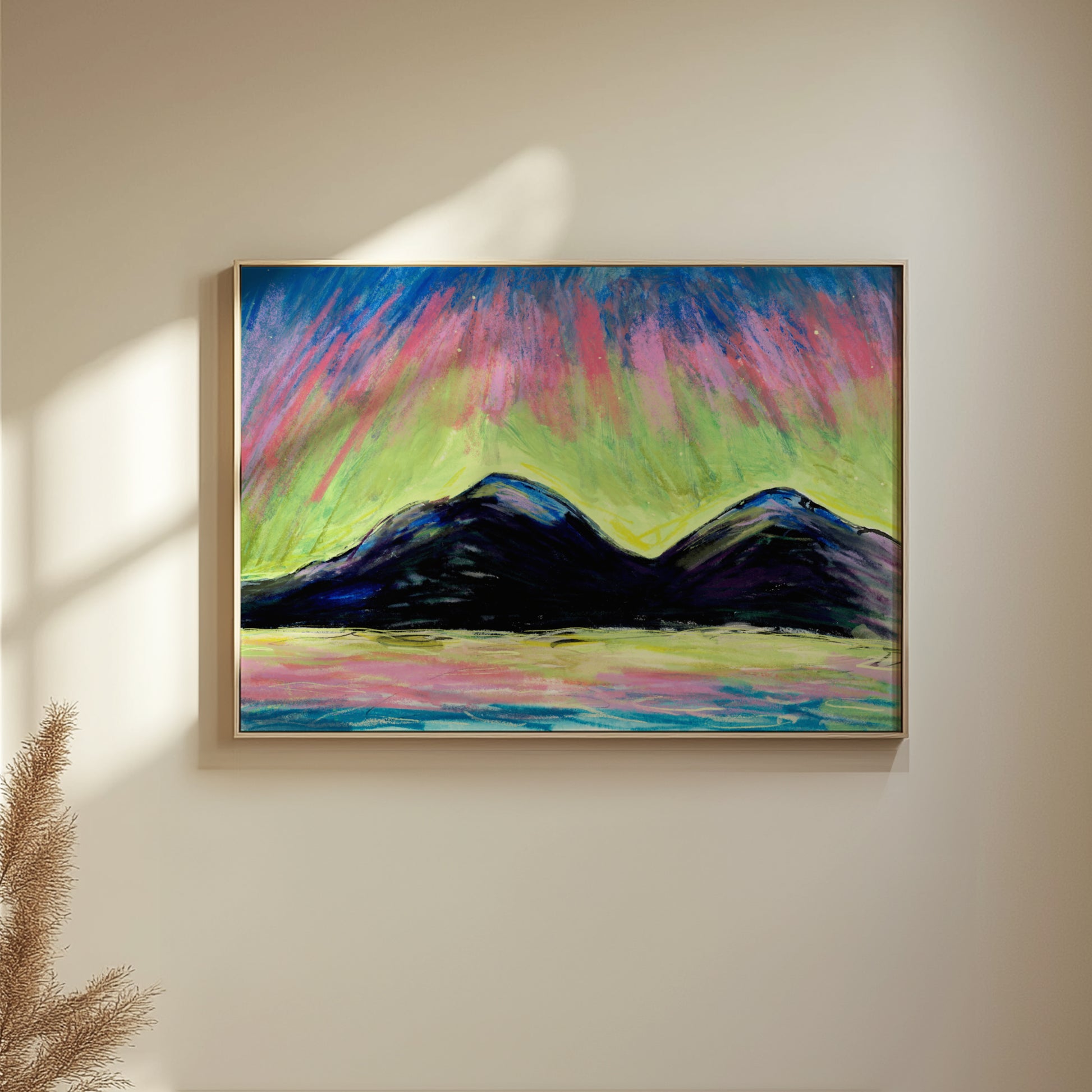 Northern Lights Over The Mourne Mountains Print 2