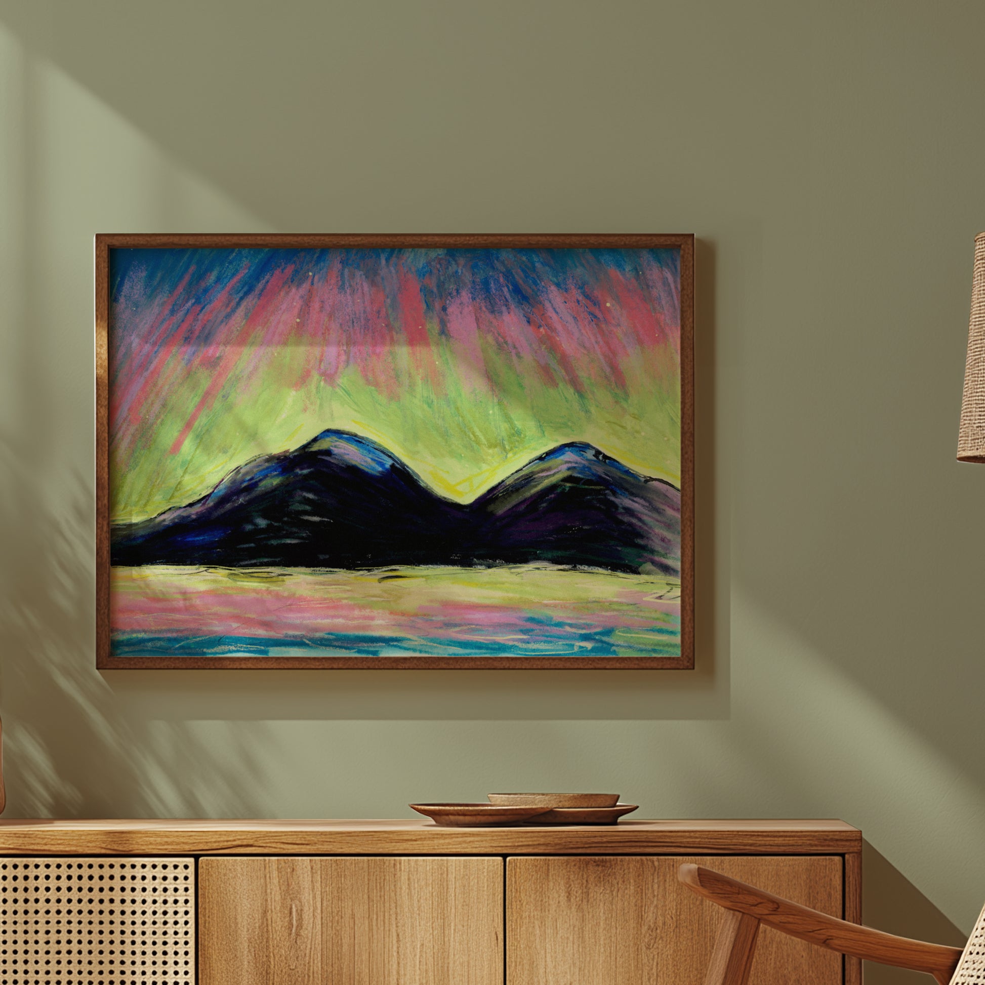 Northern Lights Over The Mourne Mountains Print 4