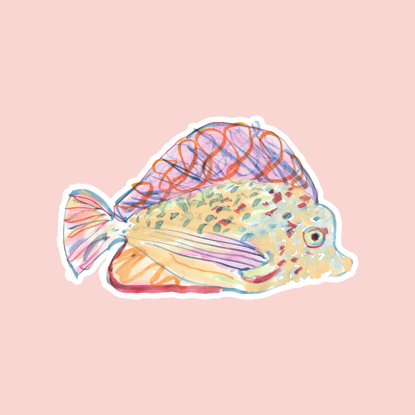 Multicolour Fish Sticker