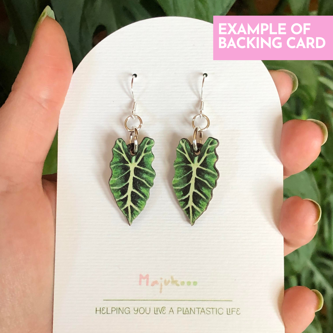 Philodendron Pink Princess Earrings