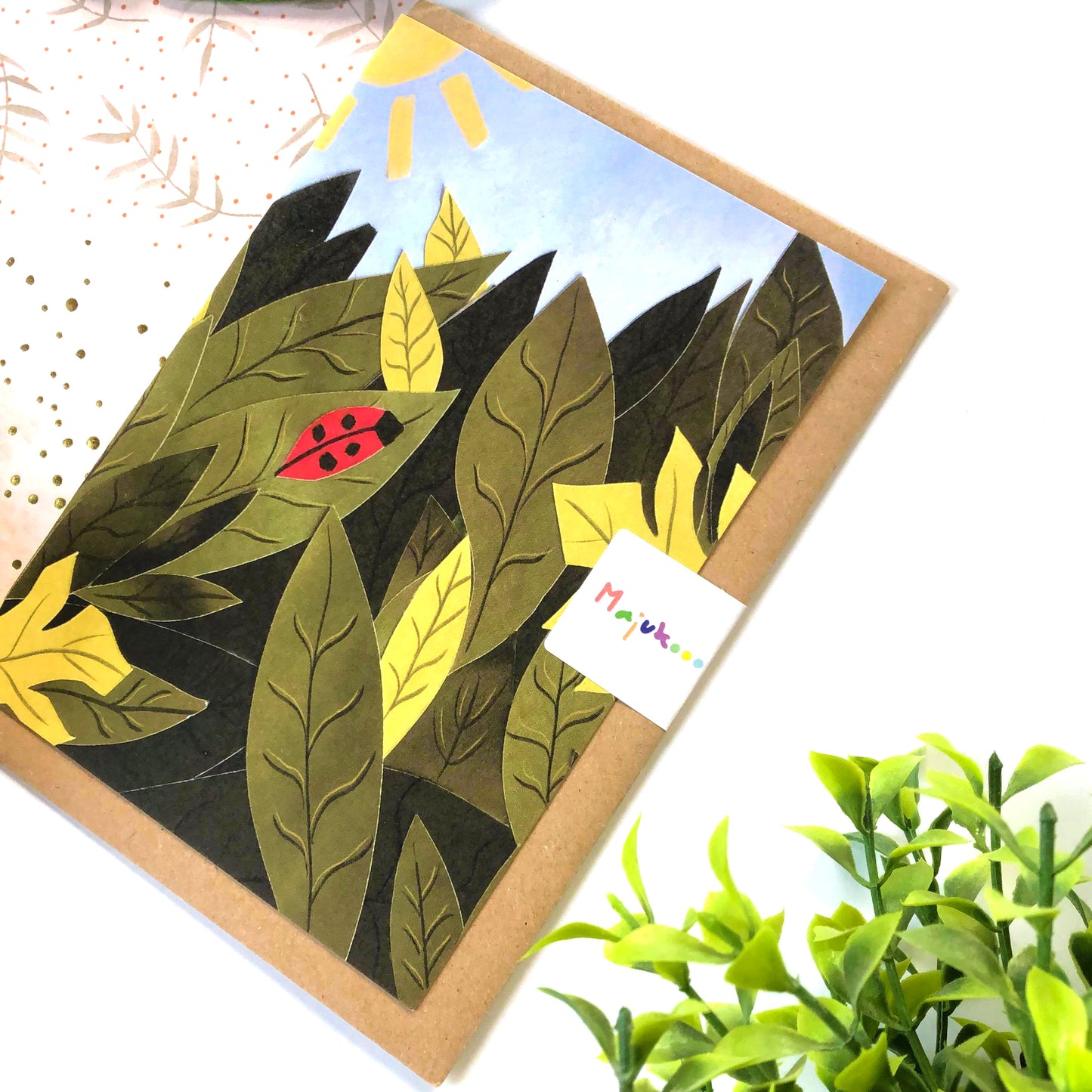 Leafy Collage A6 Card
