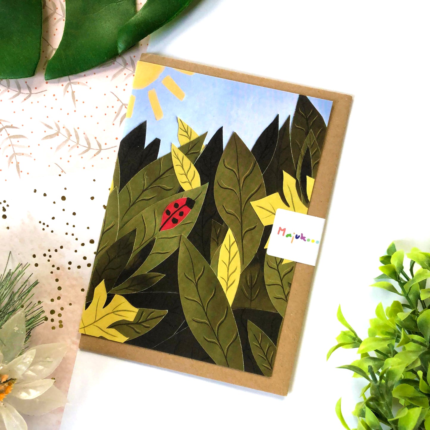 Leafy Collage A6 Card