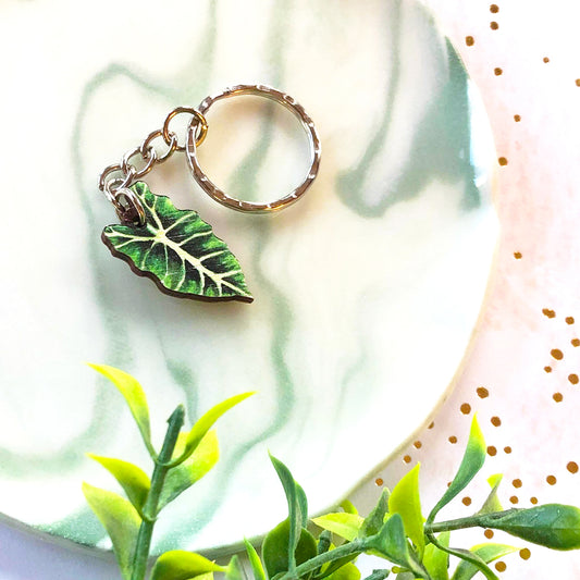 Bright Alocasia Amazonica Keyring